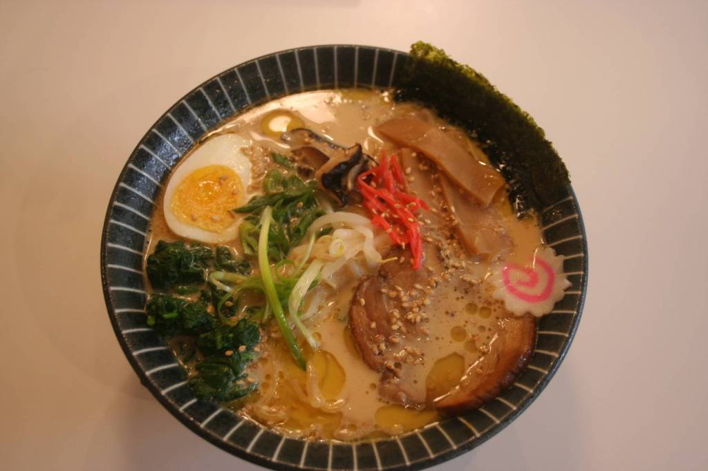 The Tonkotsu bowl is what Denis Zimmermann calls his signature bowl at Ultra House and is made with a pork bone broth topped with pork slices, bean sprouts, shiitake mushrooms and a black garlic oil.