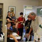 South Whidbeys Rocket Man, Leonard Good, gives last-minute instructions to a South Whidbey Parks Recreation class before students head out to launch their handmade rockets. Photos by Patricia Guthrie/Whidbey News Group