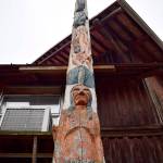 The story pole at Island County Fairgrounds has greeted thousands of visitors for more than 70 years. But who carved it and how and when it ended up at the fair is a mystery that the South Whidbey Historical Society is trying to solve. File photo