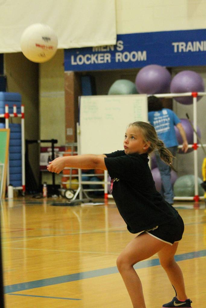 Gretta Jones works on passing at camp.(Photo by Jim Waller/South Whidbey Record)