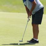 Byron Vadset seeks to sink a putt.(Photo by Jim Waller/South Whidbey Record)