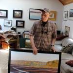 Artist Pete Jordan spent the past four months painting two dozen pieces of art for his first show at the Langley gallery, Museo. For decades, Jordan had an August showing at Brackenwood but that gallery closed earlier this year, leaving many long-time South Whidbey artists to find new representation. (Photo by Patricia Guthrie/Whidbey News Group)