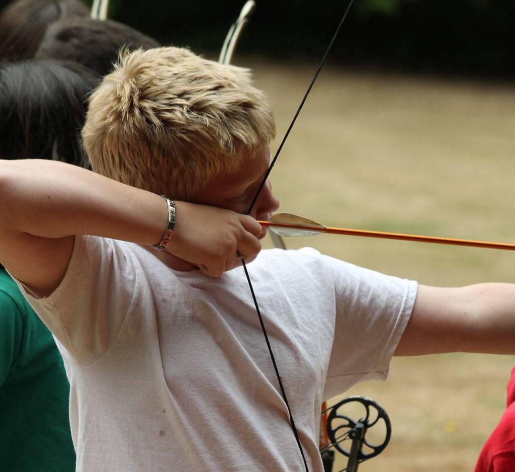 Daniel Lueken focuses on his next shot.(Photo by Jim Waller/South Whidbey Record)