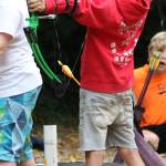 Hugh Evans tries for a bulls-eye.(Photo by Jim Waller/South Whidbey Record)