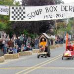 Photo by Dave Felice / Whidbey News Group                                In the major grudge match of the day, Gary Piper (L) finishes just behind veteran Peter Lawlor driving his Red Hot Chili car Sunday in Langley.