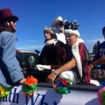 Mr. South Whidbey 2017, Daniel Goldsmith, takes a ceremonial ride with some of this years contestants during the Whidbey Island Fair parade. Hes surrounded by Tim Leonard, far left, Keegan Harshman, left, Ray Green, center, and Trace Prael, right. (Photo provided)
