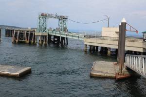 Repairs to a floating dock below the Clinton pier didnt hold up earlier this year and sections had to be removed for safety reasons. Overseen by the Port of South Whidbey, stabilizing the dock for visiting boaters has been a continual challenge.