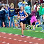 Kaia Swegler Richmond heads to the finish line in first place Saturday. (Photo by Karen Swegler)