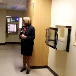 WhidbeyHealth CEO Geri Forbes gives a tour of the new pharmacy opening in November. (Photo by Patricia Guthrie/Whidbey News Group)