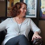 <address>                                <em>Its all yours now, jokes Stacie Burgua, right, to Verna Everitt. Burgua recently retired as executive director of Whidbey Island Center for the Arts as Everitt assumed the WICA leadership role this month. (Photo by Patricia Guthrie/Whidbey News Group)</em></address>