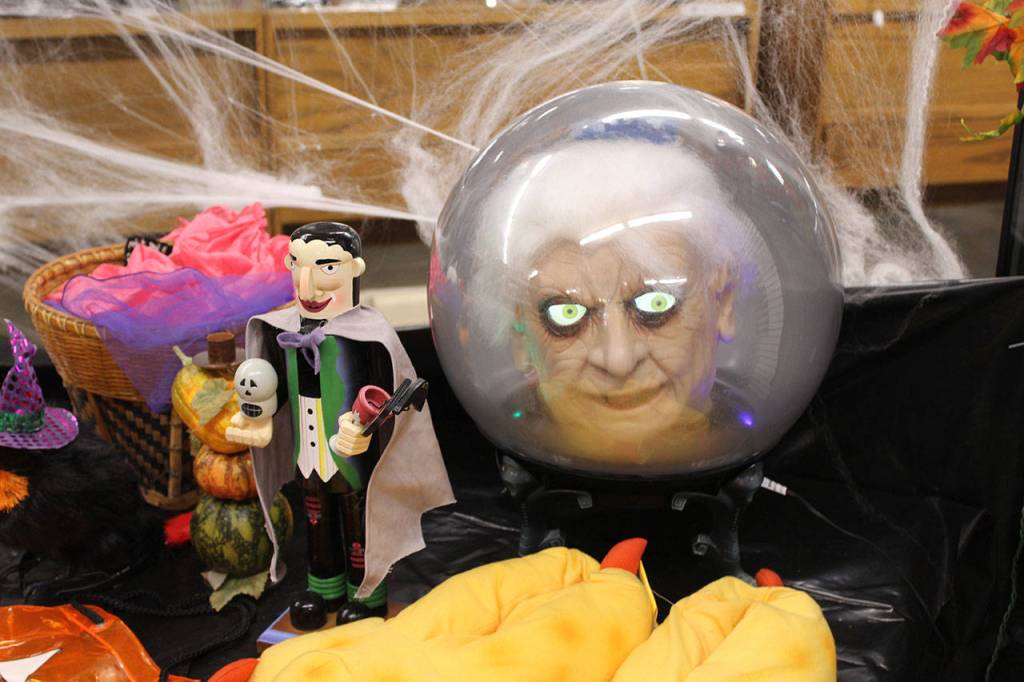 Talking Glowing Globe Head is scary  and annoying.                                (Photo by Patricia Guthrie/Whidbey News Group)