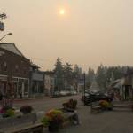 In August, smoke from distant wildfires led to unhealthy air throughout western Washington, including in Langley. (Photo by Patricia Guthrie/Whidbey News Group)