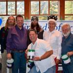 Contestants for Mr. South Whidbey 2018 are Tim Leonard (left) Larry Johnson and Keegan Harshman. Wearing the crown is 2017 winner Daniel Goldsmith, who stands next to Ray Green (right). Front row: Trace Prael. Mike Johnson was unable to be in the group shot. (Photo provided.)