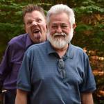 Larry Johnson photo bombs Ray Greens contestant portrait shot for Mr. South Whidbey.
