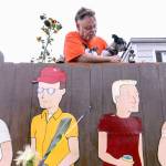 Kelly Hatley, 63, proudly displays characters from King of the Hill in his front yard in Freeland on Whidbey Island. (Kevin Clark / The Herald)                                Kevin Clark / The Herald.                                <em>Kelly Hatley, 63, proudly displays characters from King of the Hill in the front yard of his home in Freeland.</em>