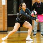 Megan Leonard digs a Coupeville hit.(Photo by John Fisken)