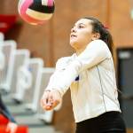 Angelina Wilson passes to get the Falcon offense started.(Photo by John Fisken)