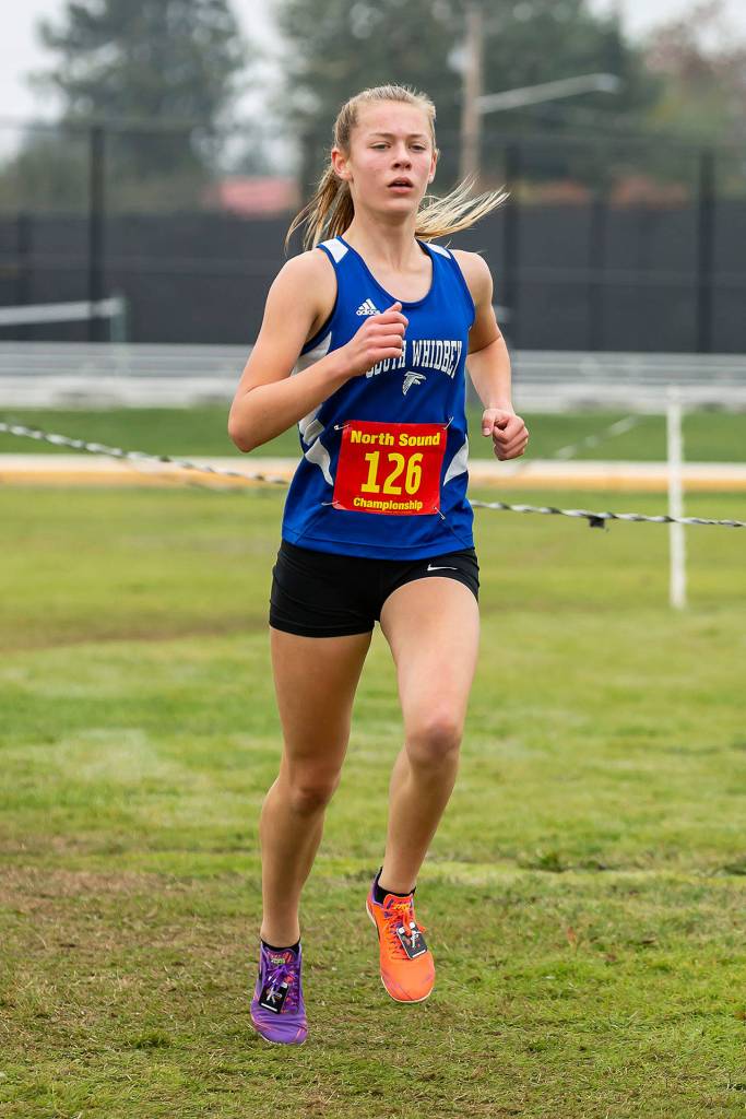 Kaia Swegler Richmond paces the Falcon girls by taking second overall.(Photo by John Fisken)