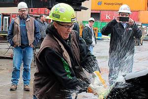 Boat builder christens mighty new crane