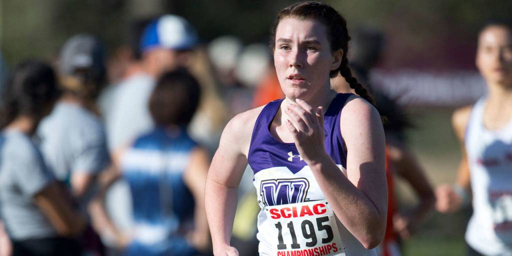 South Whidbey High School graduate Elizabeth Donnelly competes in cross country for Whittier College. (Photo courtesy of Whittier Athletics)