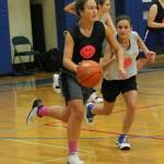 Farriss Jokinen races the ball up the court at practice Monday. (Photo by Jim Waller/South Whidbey Record)