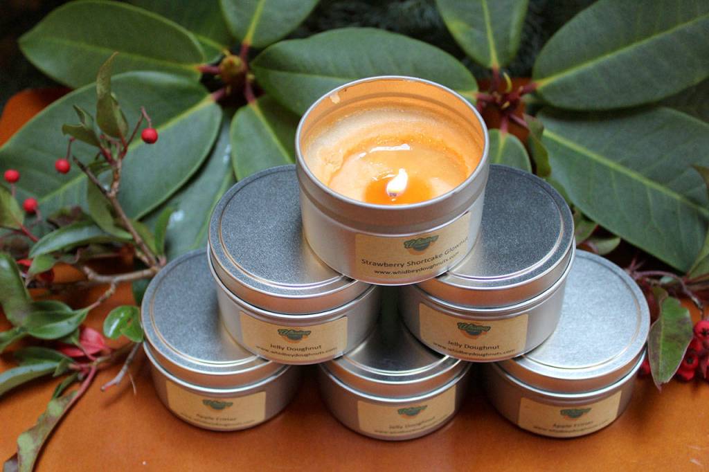 A new twist on candlelight dining, Glonuts could be a one-of-a-kind candle. While theres other doughnut candles by the dozens for sale online and in stores, none claim to be made from shortening, which could be eaten in dire emergencies. Most likely, theyre made the normal way  with wax.