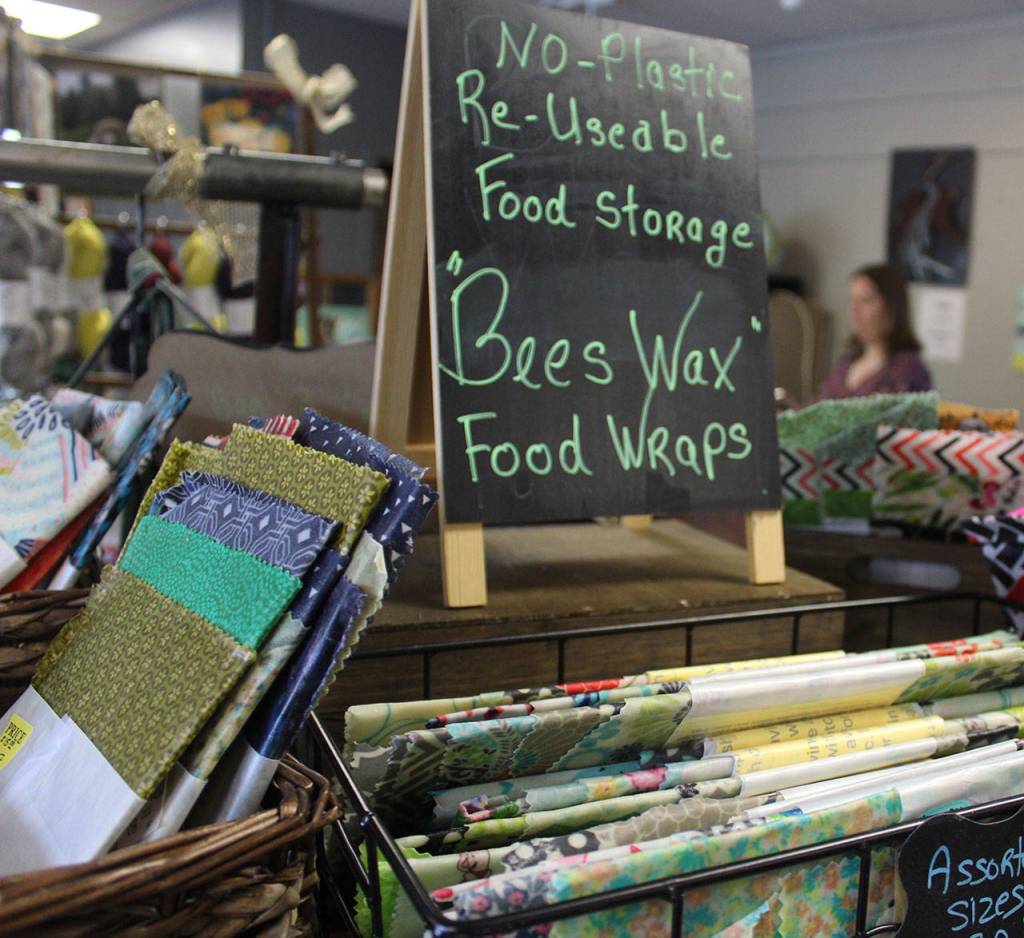 Food storage wraps made of fabric dipped in bees wax are one of the biggest sellers at Whidbey Wonders.