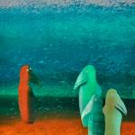 Dispute collagraph print by Diane Tompkinson