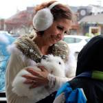 Hahna Luna shows off her bunny, Sebastian, to Langley visitors off the Clipper Christmas ship in December. (Photo by Patricia Guthrie/Whidbey New Group)