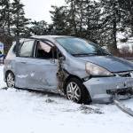 Two patients were transported to WhidbeyHealth Medical Center after a car rolled over on Engle Road Monday morning. Photo by Laura Guido/Whidbey News Group