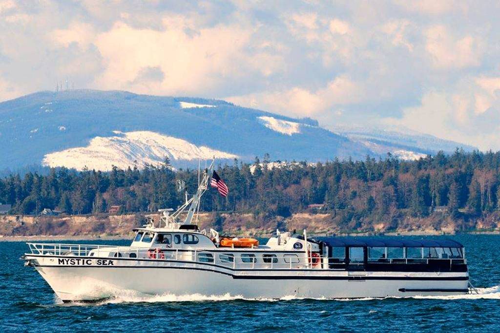 Mystic Sea recently cruised southbound past Bush Point on its way to Seattle for a refit before leaving for Alaska, its new home port. (Photo by RJ Snowberger)