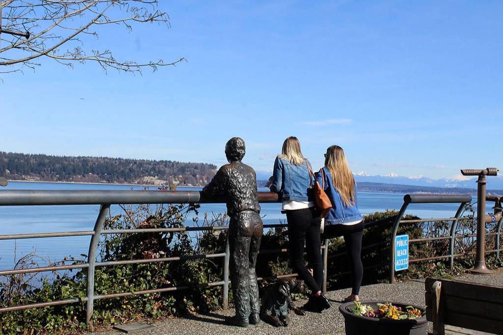 The mountains were out and so were the tourists over the weekend in Langley as whale watching boat tours began and the sun made an appearance for more than 20 minutes.