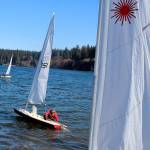 Michael Scott adjusts his Laser sailboat before heading out Sunday with other members of the South Whidbey Yacht Club at Holmes Harbor.