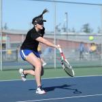 Jenna Pheiffer reaches for a shot in Wednesdays match.(Photo by John Fisken)