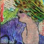 Woman in Band by Sydnee Elliot, an artist who weaves together bits and pieces of history and the emotional scraps of memories to create collages and mixed media. Her work will be featured during April at Raven Rocks Gallery at Greenbank Farm. Second Saturday reception is 2-5 p.m. on April 13.