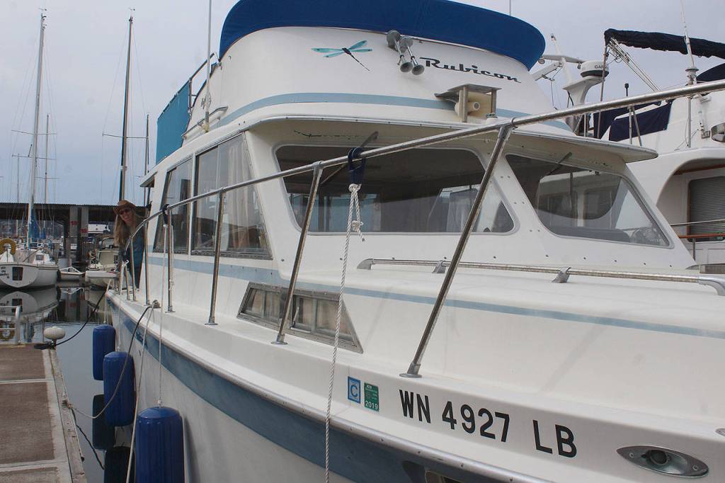 Holly Chadwick, her husband and two golden retrievers plan to cruise the San Juan Islands this summer aboard their 36-foot-long motor boat docked at Oak Harbor Marina.