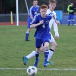 Reilly McVay hustles to the ball for a South Whidbey possession.(Photo by Matt Simms)