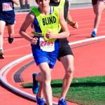 Luc Gandarias, left, and guide Scott Warwick compete in the 800 meters Saturday.(Photo by Karen Swegler)