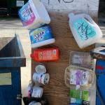 Like all the recycling hubs on Whidbey, only plastic containers marked No. 1 and No. 2 are being accepted. Items continue to be added to this banned signed at Coupevilles Island Recycling center. Finding more ways to re-use plastics in manufacturing and construction is paramount, experts say. (Photo by Patricia Guthrie/Whidbey News Group)