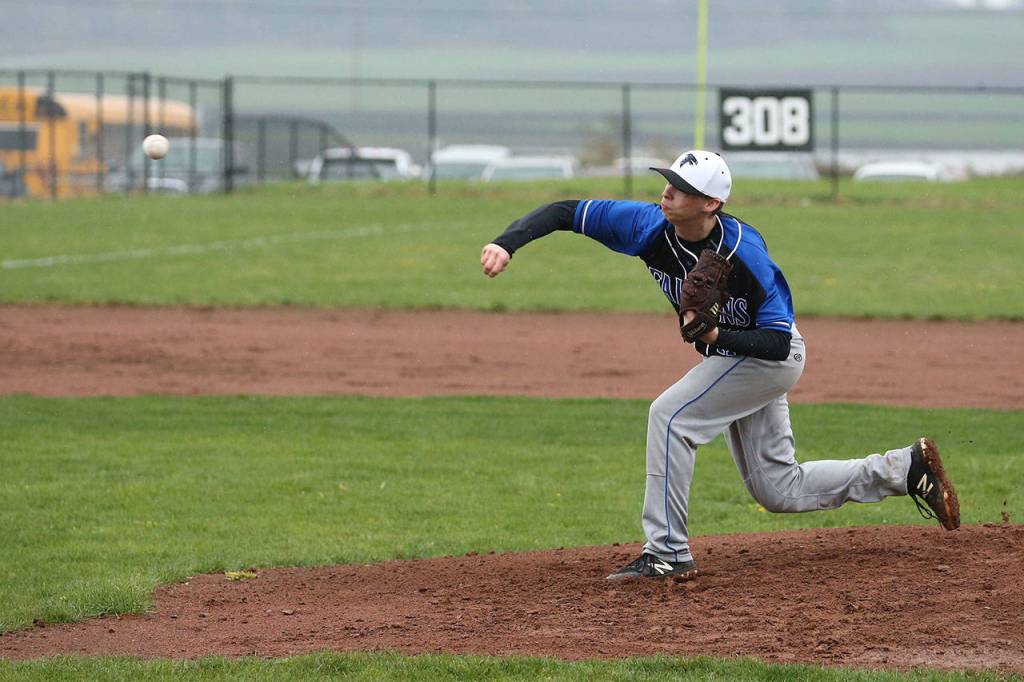 Ethan Petty fires a pitch in his two-hitter.(Photo by John Fisken)