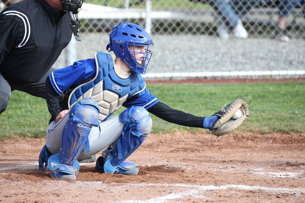 Aston Leland frames a Falcon pitch.(Photo by John Fisken)