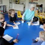 In 1986, Joan Johnson started a preschool at St. Augustines Church and moved the program to Trinity Lutheran Church in 2008. Shes taught hundreds and hundreds of children over 33 years, some of them the tots of former preschoolers.