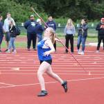 Maddy Drye competes in the javelin.(Photo by John Fisken)