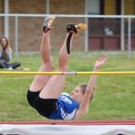 Grace Complita clears the bar in the high jump.(Photo by John Fisken)