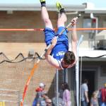 Tyler King competes in the pole vault for South Whidbey.(Photo by John Fisken)