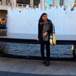 Mira Yamamoto in front of the Lincoln Center Fountain in New York City. She graduated from Juilliard School May 24. Photo provided