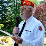 Marine League member Frank Thornton of Langley speaks at Memorial Day remembrance on Monday. About 300 people attended the event. (Photos by Dave Felice/for the South Whidbey Record)