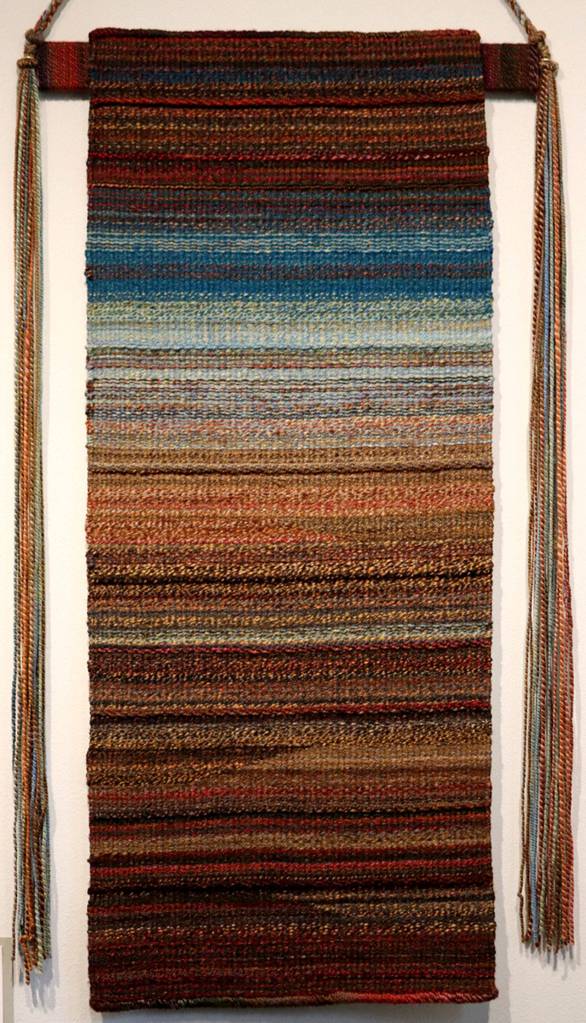 Resting by an Autumn Pond, tapestry wall hanging woven by DM Windwalker Taibi, co-owner of Raven Rocks Gallery, Greenbank Farm.