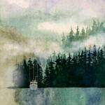 Fishing on a Foggy Day by Loren Iwerks, featured artist at Artworks Gallery, Greenbank Farm.