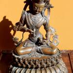 Statutes, tapestry and and candles are seen in the buildings central gallery. Photo by Patricia Guthrie/Whidbey News Group